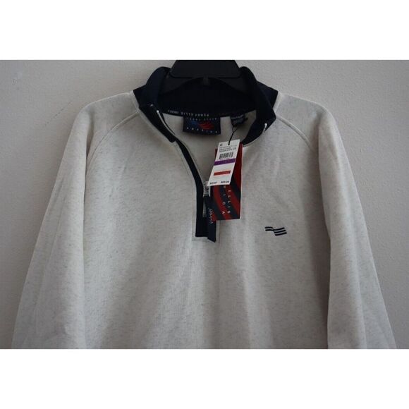 Perry Ellis America Men's Sz 2XL Antique White Heather 1/4 Zip Sweatshirt $90 - Picture 3 of 7